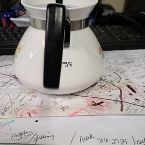 Vintage Corningware 6 Cup Floral Coffee Pot Carafe